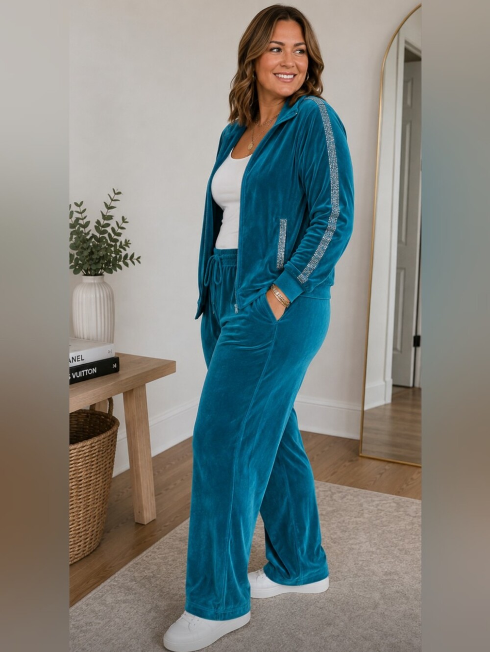 Vintage Kaktus Atheisure Velour With Beaded Trim Track Suit